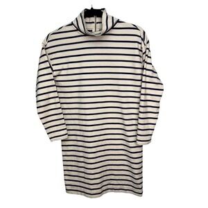 Vineyard Vines Womens Funnel Neck Striped Cotton Dress Long Sleeve Mock Neck XXS